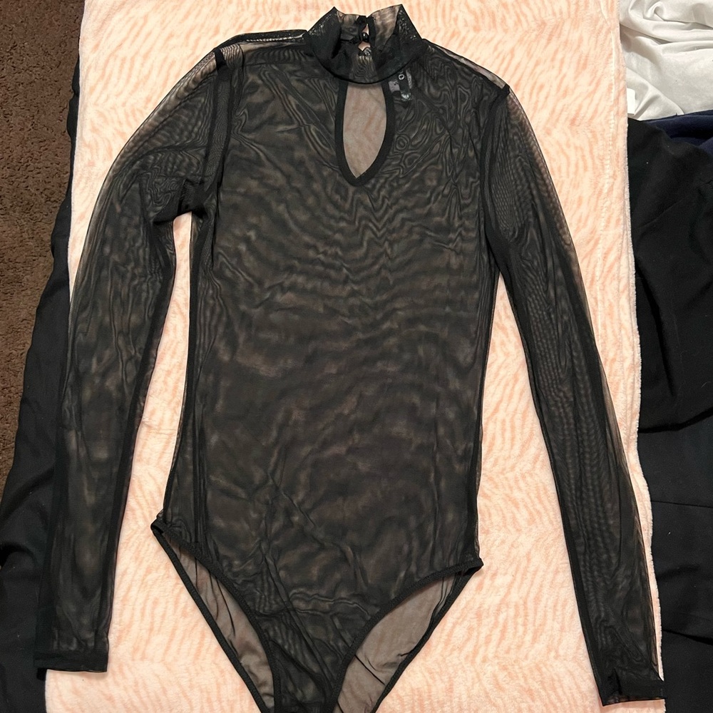 Sheer Bodysuit with Buttons